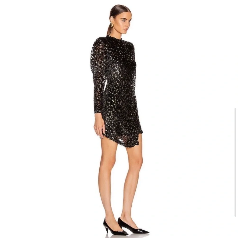 A.L.C. Velvet Jane Dress- black and gold- NWOT - Picture 3 of 11